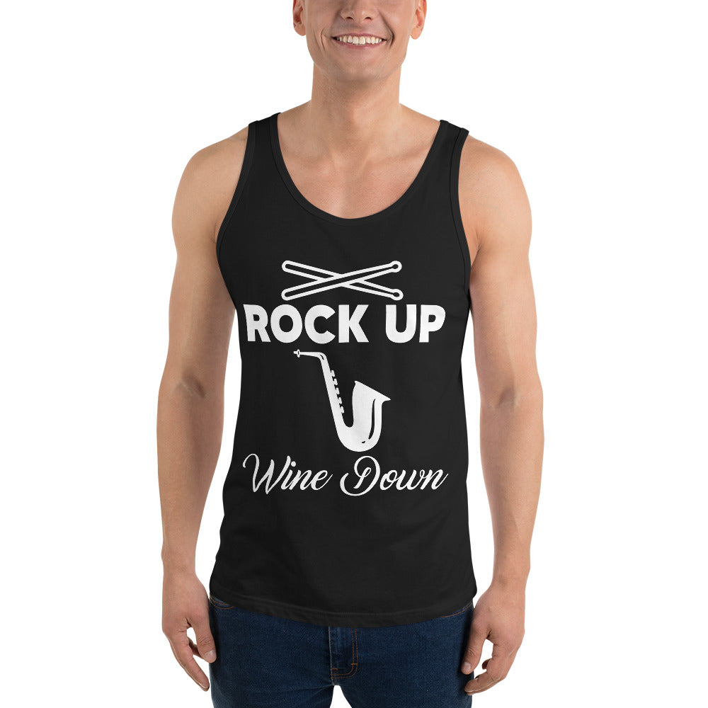 Rock Up 2 Wine Down Tank Top (White Lettering)