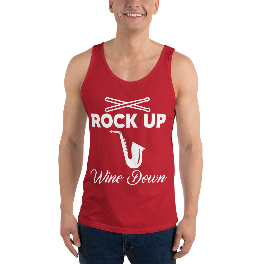 Rock Up 2 Wine Down Tank Top (White Lettering)