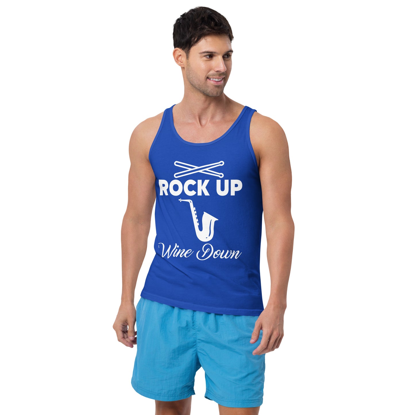 Rock Up 2 Wine Down Tank Top (White Lettering)