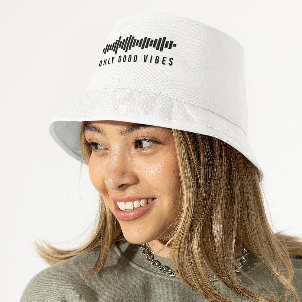 Only Good Vibes Bucket Hat (Black Lettering)