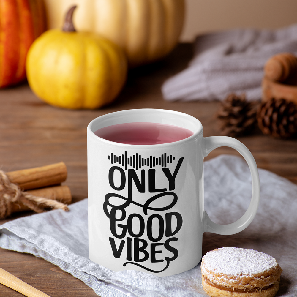 Only Good Vibes White Glossy Mug