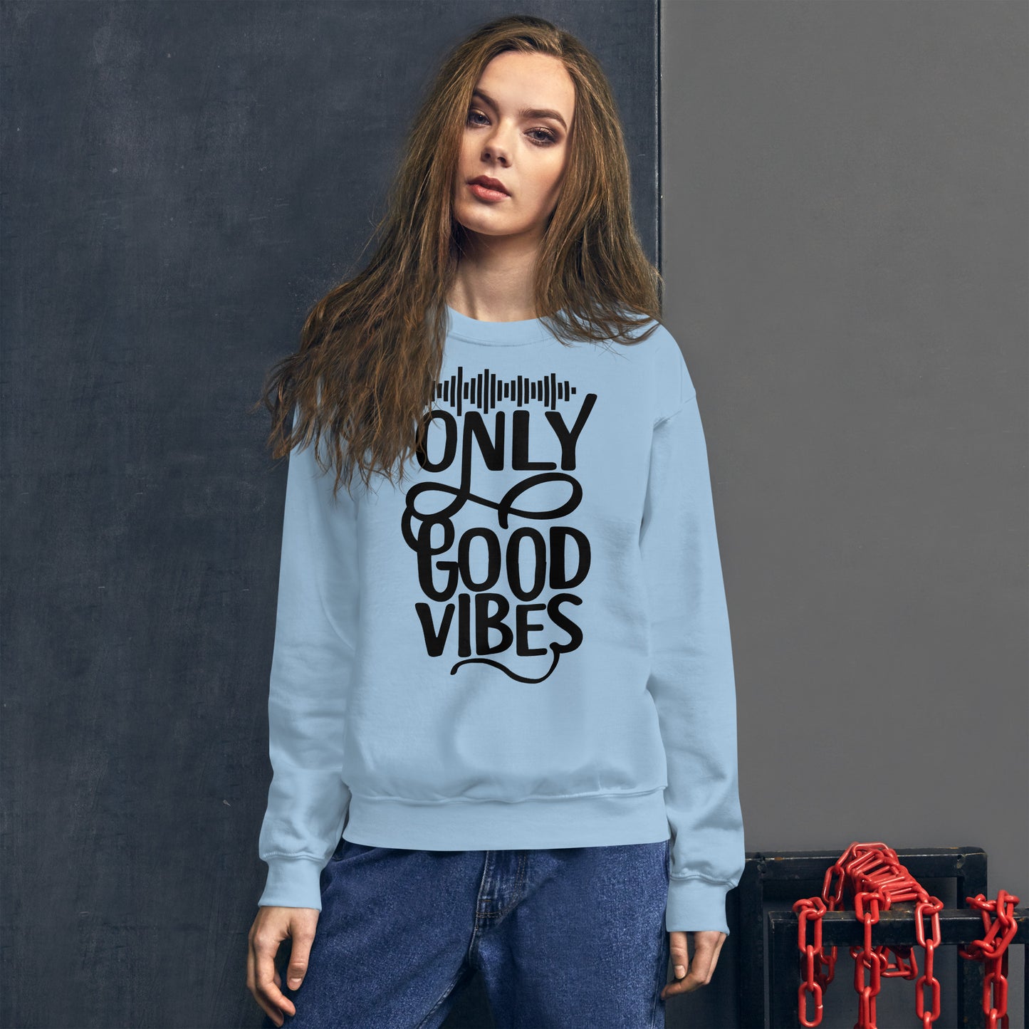 Only Good Vibes Sweatshirt (Black Lettering)